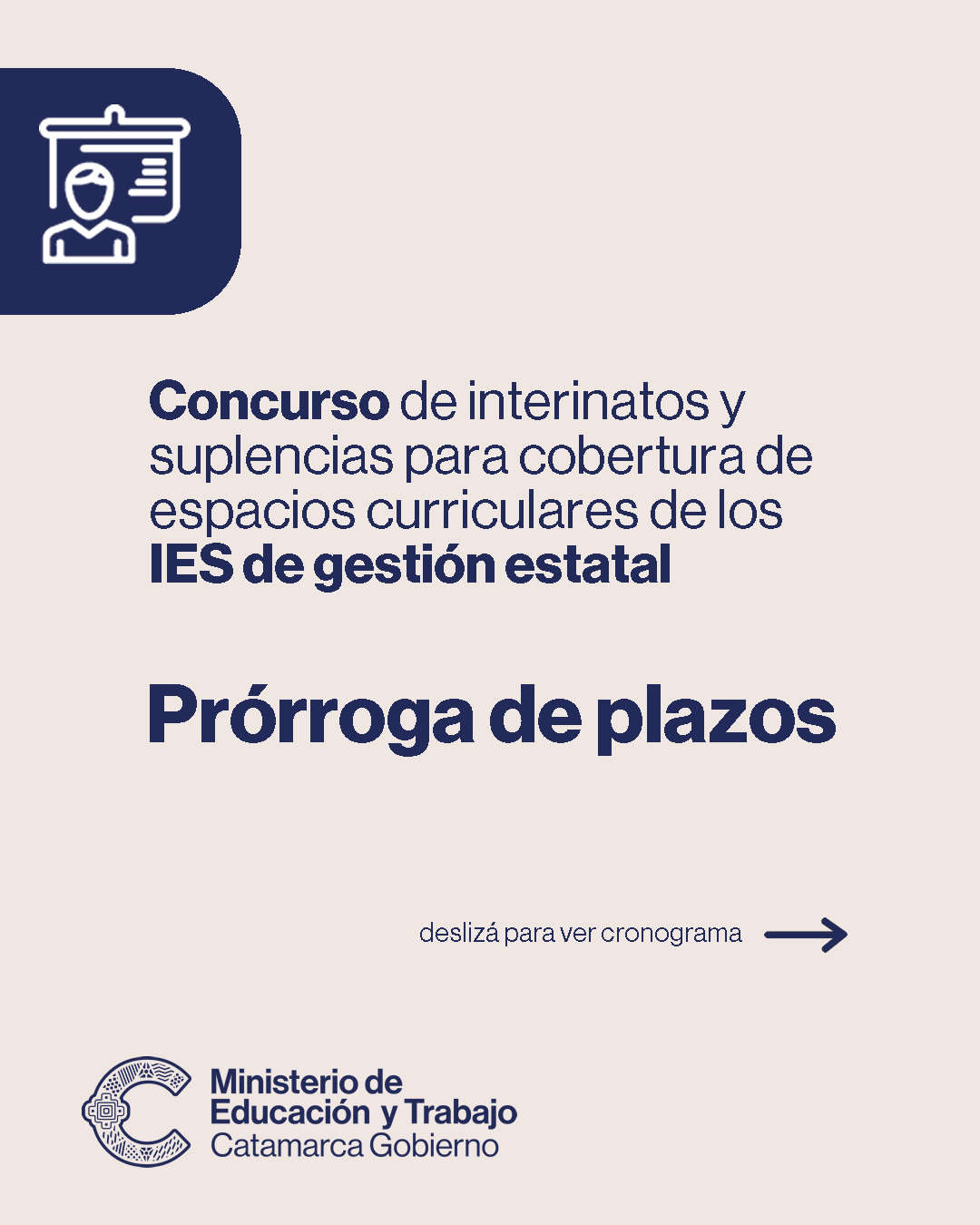 Prórroga de plazos - Concurso de interinatos y suplencias